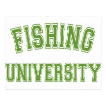 Verde de la universidad de la pesca tarjeta postal