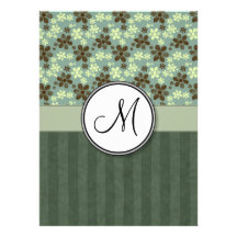 Verde de mar retro de las flores con las rayas y e anuncios  