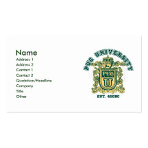 Verde de muy buen gusto retro y oro de la UNIVERSI Tarjeta Personal