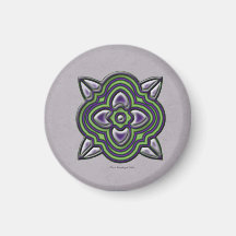 Verde de Quatrefoil en púrpura Imán
