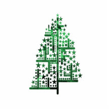 Verde del árbol de navidad de las formas abigarrad esculturas fotograficas