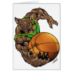 Verde del baloncesto de los linces de los gatos mo tarjeta