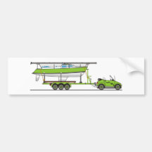 Verde del barco de vela del coche de Eco Etiqueta De Parachoque