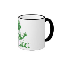 Verde del cadete del espacio taza de café