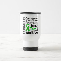 Verde del collage del superviviente del cáncer del tazas