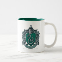 Verde del escudo de Slytherin Tazas De Café