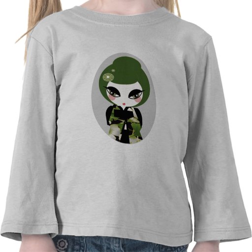 VERDE DEL GEISHA CAMISETAS