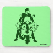 Verde del jinete 2010 de la vespa alfombrilla de ratones