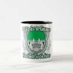 Verde del partido de fútbol tazas de café