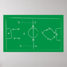 Verde del plan del fútbol poster
