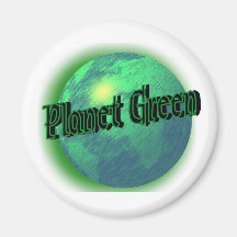 Verde del planeta imán de frigorifico