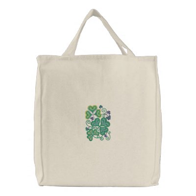 Verde del trébol bolsas de lienzo