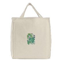 Verde del trébol bolsas de lienzo