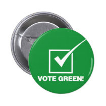Verde del voto - sólido botones