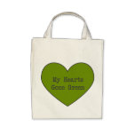 Verde en la bolsa de asas orgánica del ultramarino