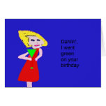 Verde en su querido del cumpleaños tarjeta