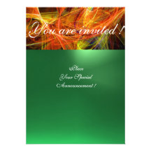 Verde esmeralda del FOTÓN del amarillo LOCO del MO Invitacion Personalizada