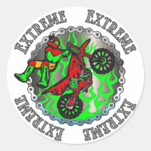 Verde extremo pegatina redonda