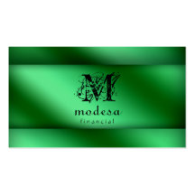 Verde financiero de las tarjetas de visita metálic