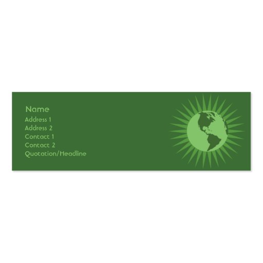 Verde - flaco plantillas de tarjeta de negocio