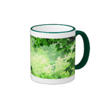 Verde frondoso tazas de café