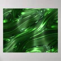 Verde grande de las ondas del arte del llano orgán posters