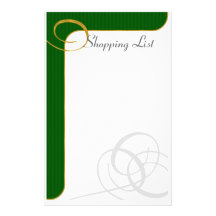 Verde inmóvil/oro del día de fiesta papeleria de diseño