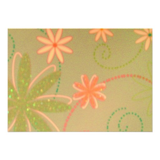 Verde/invitación del diseño floral del melocotón