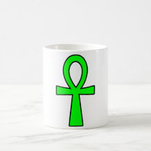 Verde jeroglífico egipcio de la llave de la vida d taza de café