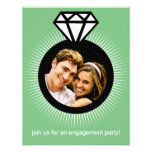 Verde menta el fiesta de compromiso de la foto del invitacion personalizada