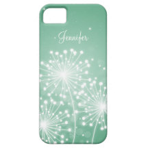 Verde menta elegante de la chispa del verano del f iPhone 5 fundas