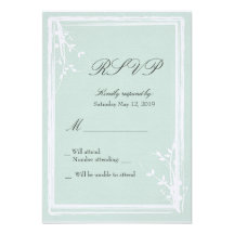 Verde menta elegante y simple RSVP Invitaciones Personales
