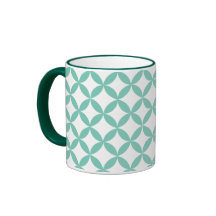 Verde menta geométrica tazas