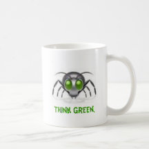 Verde observado insecto taza de café