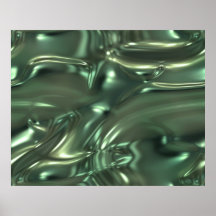 Verde orgánico del doblez de hoja del metal fundid posters