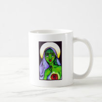 Verde para la cinta del rosa del corazón tazas