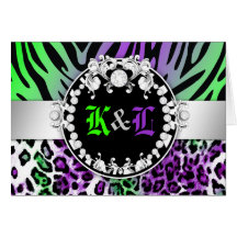 Verde púrpura del beso del diamante de Leo-Tique d Tarjetas