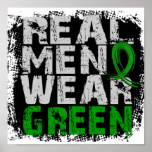 Verde real del desgaste de hombres de la parálisis impresiones