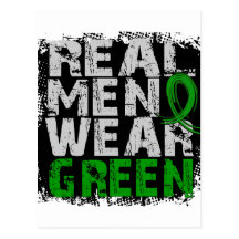Verde real del desgaste de hombres de la parálisis tarjeta postal