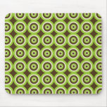 Verde retro moderno y Brown Mousepad de los círcul Alfombrilla De Ratones
