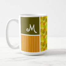 Verde retro y naranja tazas de café