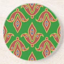 Verde, rojo, práctico de costa de la flor de lis posavasos personalizados