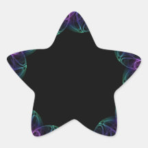 Verde rosado negro del fractal calcomanía forma de estrellae