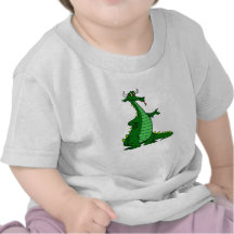 Verde tonto del dragón camisetas