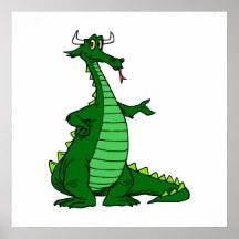 Verde tonto del dragón poster