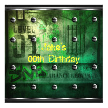 Verde urbano para hombre de la pintada de la fiest invitacion personal 