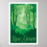 Verde vivo - árbol Hugger Posters