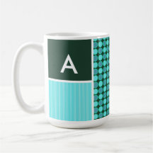 Verde y lunares de la turquesa taza de café