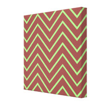Verde y modelo de zigzag de Brown Impresiones En Lona Estiradas