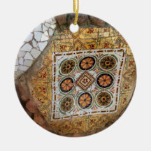 Verde y naranja del mosaico de Parc Guell Adornos